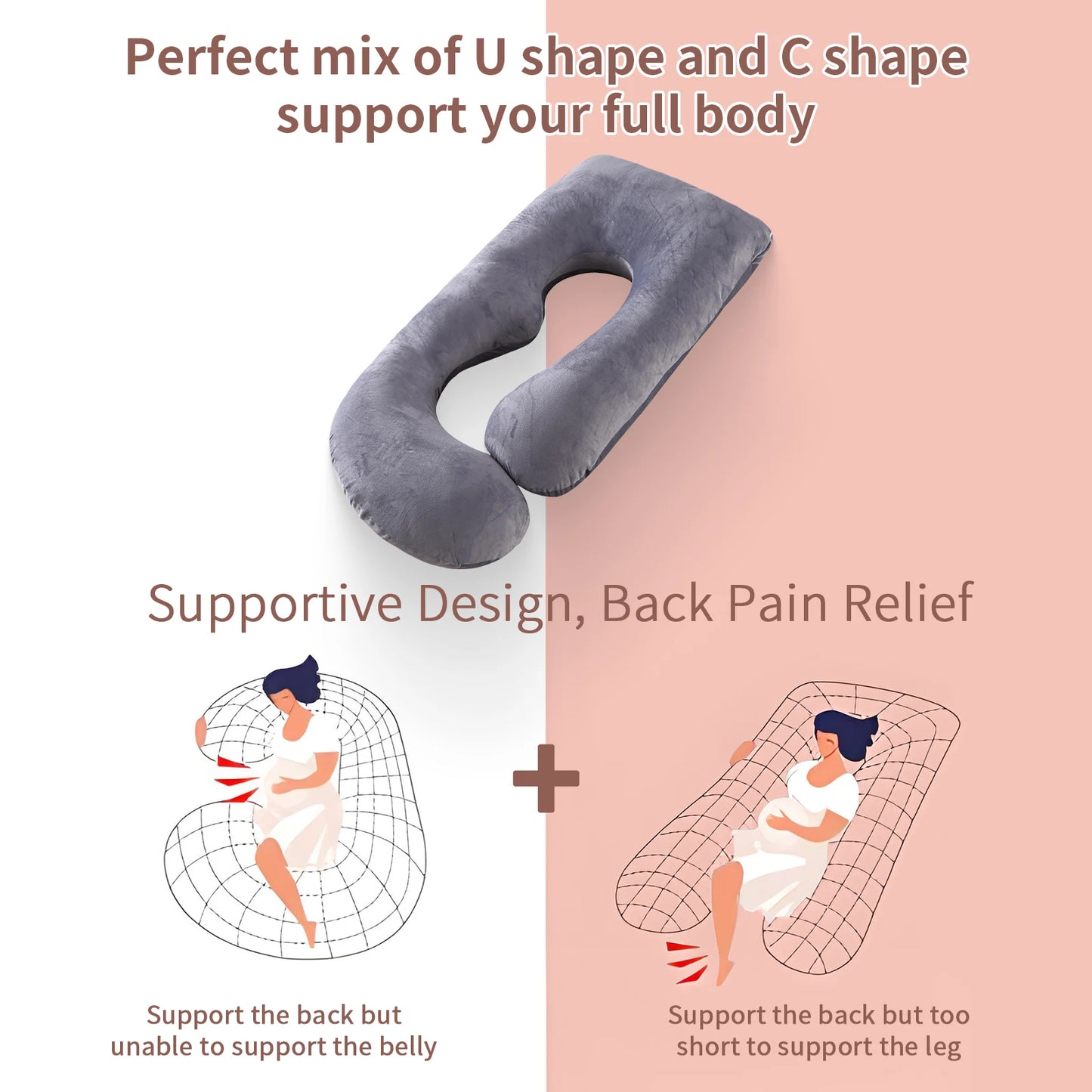 Pregnancy Pillows for Sleeping, G Shaped Full Body Maternity Pillow with Removable Cover - Support Pregnancy Pillow for Women