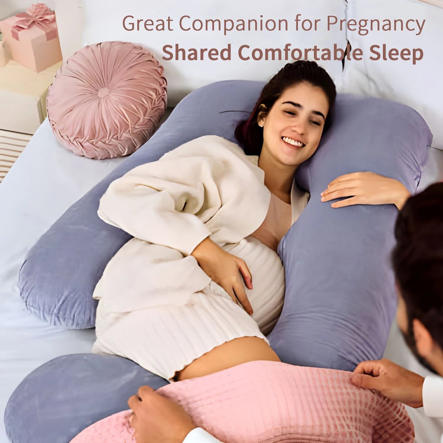 Pregnancy Pillows for Sleeping, G Shaped Full Body Maternity Pillow with Removable Cover - Support Pregnancy Pillow for Women