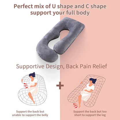 Pregnancy Pillows for Sleeping, G Shaped Full Body Maternity Pillow with Removable Cover - Support Pregnancy Pillow for Women